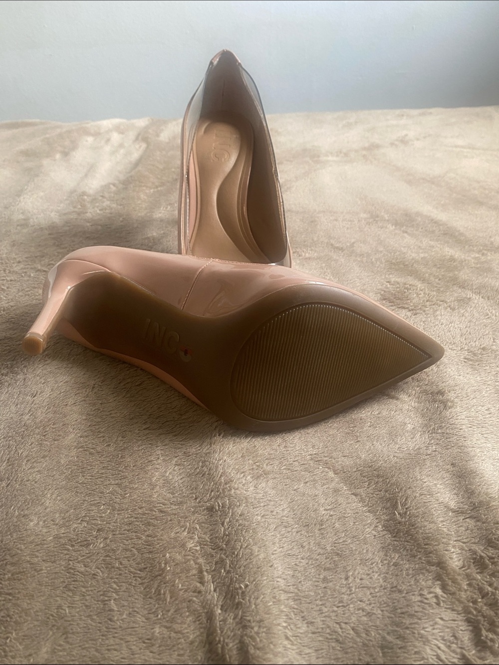 INC International Concepts Nude Patent Pointed-Toe Pumps - Picture 3 of 4